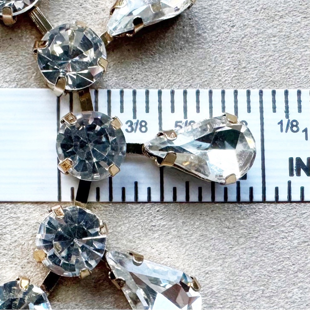 Anthropologie Clear Rhinestone Teardrop Necklace - Picture 16 of 16